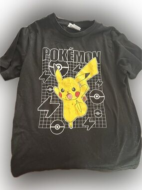 Pokemon Black Kids Pikachu Graphic Tee